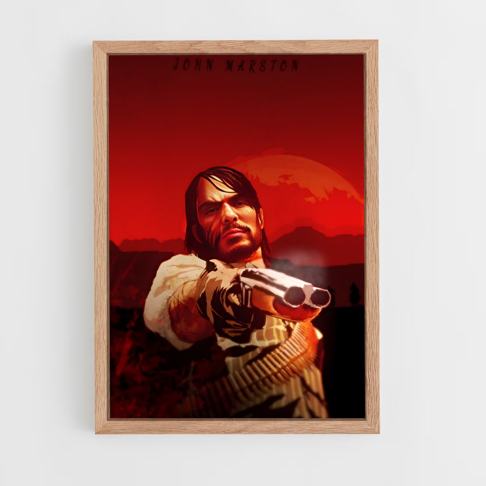 Poster Le Tireur de Ciel Rouge – affiche Red Dead Redemption (vue 4)